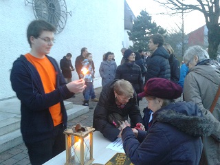 Foto von der Verteilung des Lichts aus Betlehem